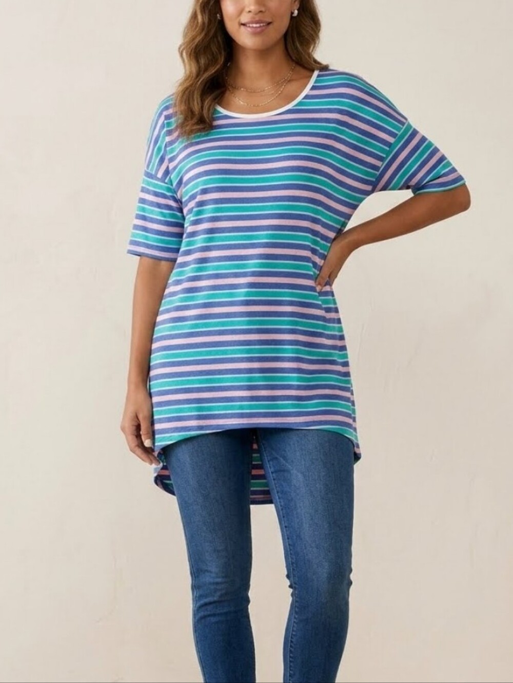 NWT LuLaRoe Irma Colorful Striped Tunic Tee